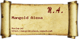 Mangold Alexa névjegykártya